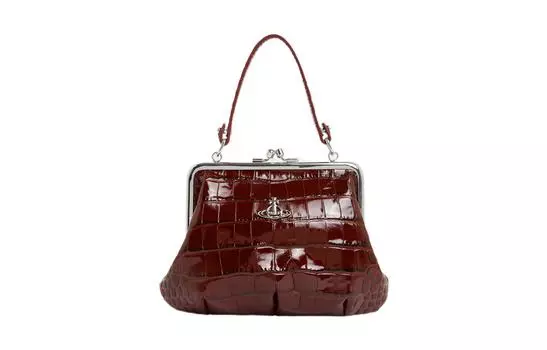 Vivienne Westwood Женская кожаная сумка через плечо, кошелек, бордовый цвет
