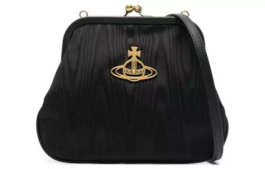 Vivienne Westwood Женский клатч на одно плечо из телячьей кожи, черный