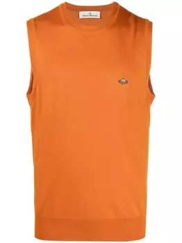 Vivienne Westwood жилет с вышивкой Orb, оранжевый