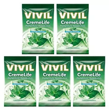 Vivil Creme Life леденцы с мятой без сахара, 110 г, 5 шт.