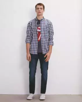 Viyela клетчатая мужская рубашка Easy Wear, синий