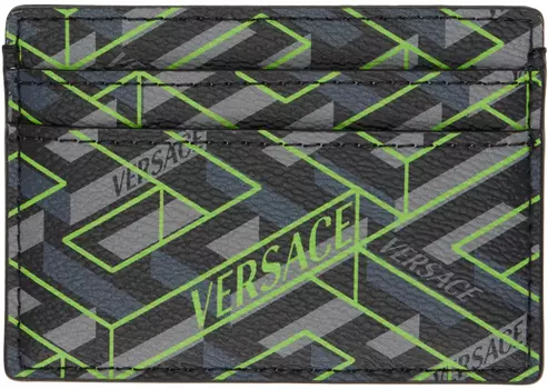 Визитница 'La Greca' черного цвета Versace