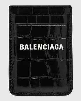 Визитница Cash Croc с тиснением Balenciaga, цвет Black/White