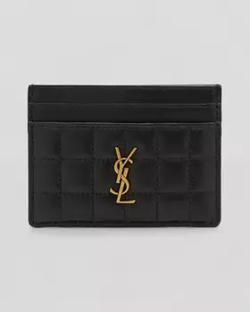 Визитница Cassandra YSL из стеганой кожи ягненка Saint Laurent