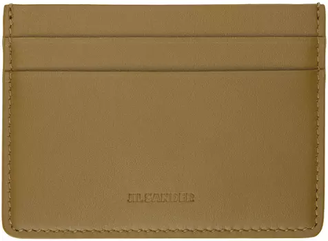 Визитница цвета хаки с тиснением Jil Sander