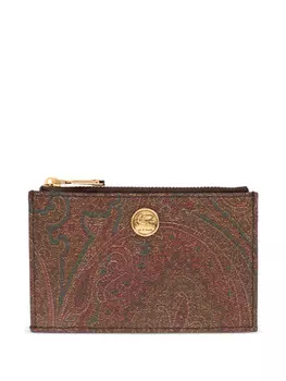 Визитница ETRO с узором пейсли, коричневый