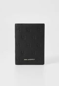 Визитница IKON MONOGRAM PASSPORT CASE KARL LAGERFELD, черный