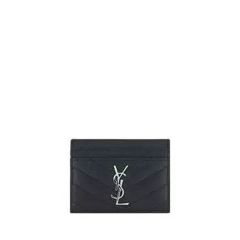Визитница из черной кожи Saint Laurent, Black