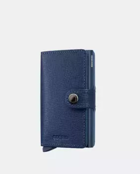 Визитница из хрустящей кожи цвета хаки с защитой RFID Secrid, синий