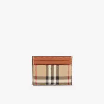 Визитница из искусственной кожи с клетчатым принтом Burberry, бежевый