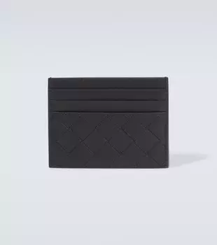 Визитница из кожи intrecciato Bottega Veneta, черный