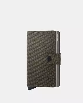 Визитница из кожи зеленого цвета в стиле милитари с RFID-защитой Secrid