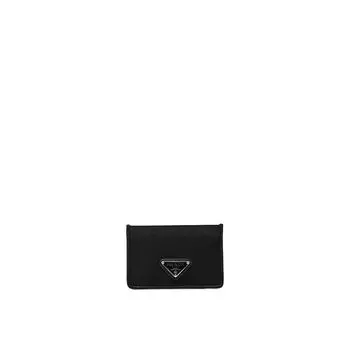 Визитница из нейлона и кожи Prada, черный
