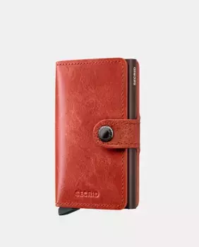 Визитница из оранжевой кожи в винтажном стиле с защитой RFID Secrid, оранжевый