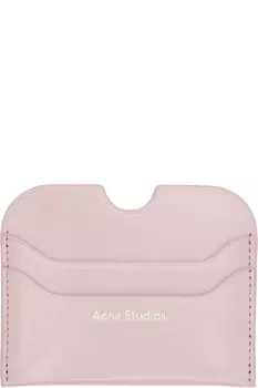 Визитница из розовой кожи Acne Studios