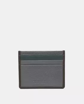 Визитница из серебряной кожи с вырезанным логотипом Abbacino, серебро