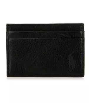 Визитница из шагреневой кожи Polo Ralph Lauren с зажимом для денег, черный