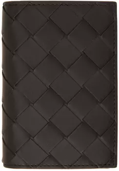 Визитница из телячьей кожи черного цвета Bottega Veneta