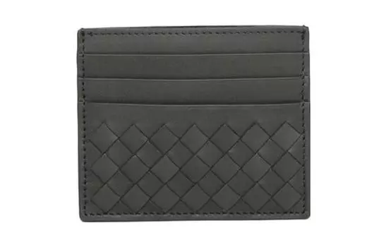 Визитница из телячьей кожи, мужская, серая Bottega Veneta
