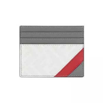 Визитница из ткани с телячьей кожей, мужская, серая FENDI