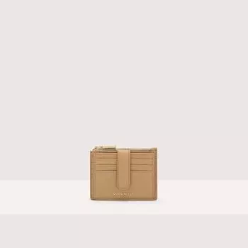 Визитница из зерненой кожи Coccinelle METALLIC SOFT, бежевый