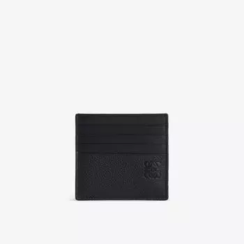 Визитница из зерненой кожи с декором Anagram Loewe, черный