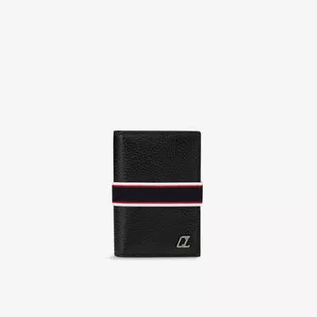 Визитница из зерненой кожи с фирменным ремешком FAV Christian Louboutin, черный