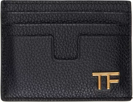 Визитница из зернистой кожи TOM FORD, черный