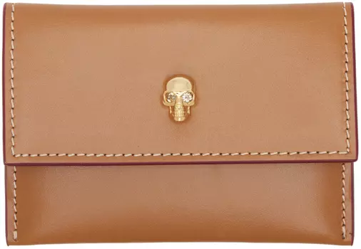 Визитница-конверт с коричневым черепом Alexander McQueen