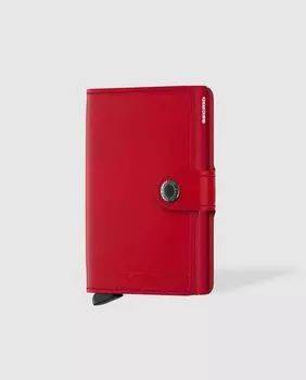 Визитница красного цвета из жесткой кожи и алюминия Secrid, красный