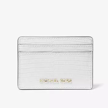 Визитница Michael Michael Kors Jet Set Lizard Embossed Leather, белый