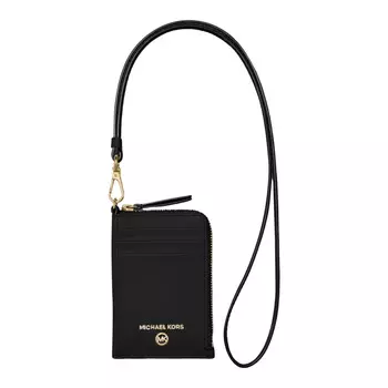 Визитница Michael Michael Kors Small Jet Set Charm Leather Lanyard, черный