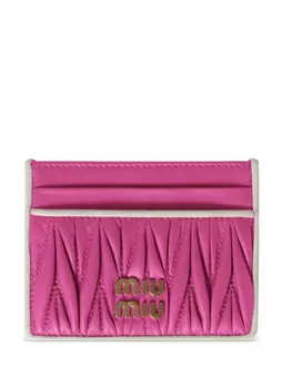Визитница Miu Miu из кожи матлассе, розовый