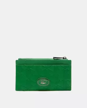 Визитница на молнии с монограммой и RFID-защитой Lacoste, зеленый