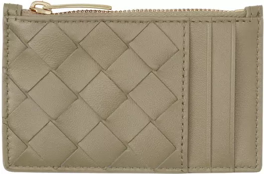 Визитница на молнии темно-серого цвета Bottega Veneta