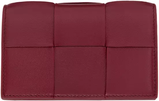 Визитница с красной кассетой Bottega Veneta