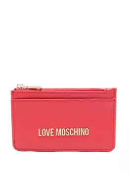 Визитница с логотипом и надписью Love Moschino, красный