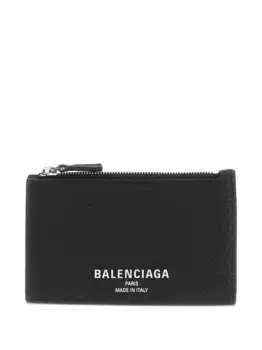 Визитница с логотипом на молнии BALENCIAGA, черный