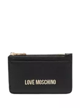 Визитница с логотипом на молнии Love Moschino, черный