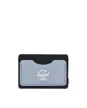 Визитница унисекс из черной ткани с белой отделкой Herschel, черный