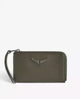 Визитница женская ZV Card из зеленой кожи Zadig & Voltaire, зеленый