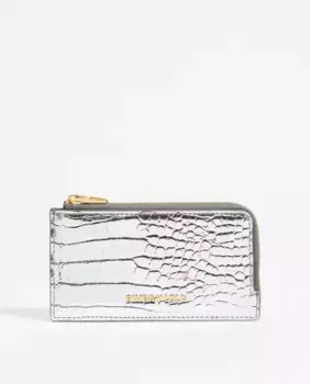 Визитница - Женский кошелек с гравировкой под крокодила Bimba y Lola, серебрянный