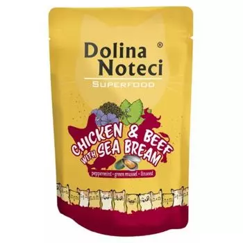 Влажный корм для кошек Dolina Noteci Superfood Kura i Woowina, 85 гр
