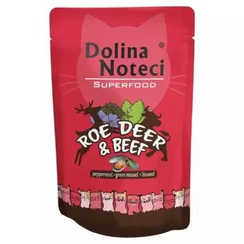 Влажный корм для кошек Dolina Noteci Superfood Sarna i Woowina, 85 гр