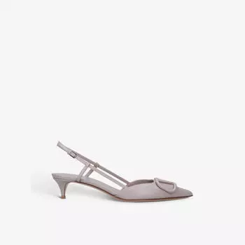 VLOGO 40 кожаных туфель с открытой пяткой и острым носком Valentino Garavani, красный