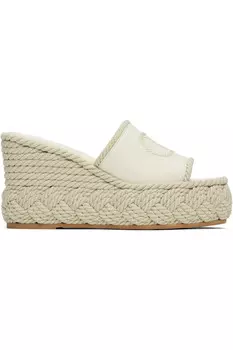 Vlogo сандалии-слипоны с клиновидной подошвой и текстильным верхом Valentino Garavani, цвет ivory