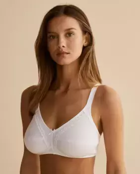 Вместительный бюстгальтер, без косточек, 100% хлопок Naturana, белый