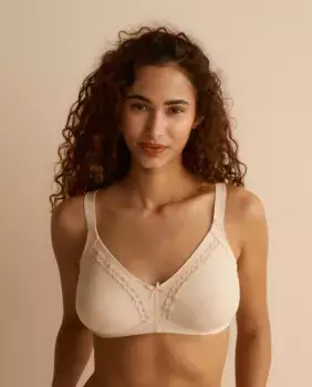 Вместительный бюстгальтер, без косточек, 100% хлопок Naturana, бежевый