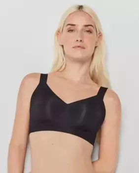 Вместительный бюстгальтер без косточек и съемной пены Gisela, черный