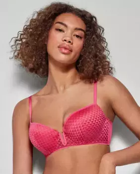 Вместительный бюстгальтер на косточках для чашек C и D Gisela, розовый